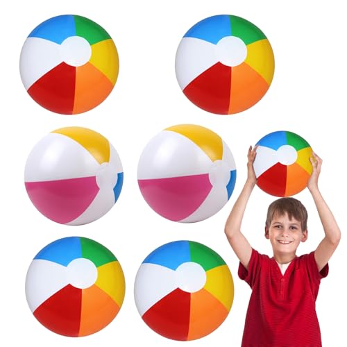 SHUOHONG 6 Stück Wasserball Aufblasbar, Aufblasbar Balls, Sommer Schwimm Wasserspielzeug, Beach Ball für Kinder Erwachsene Strand, Pool Party, Party Favors und Outdoor- Aktivitäten SHUOHONG 6 Stück Wasserball Aufblasbar, Aufblasbar Balls, Sommer Schwimm Wasserspielzeug, Beach Ball für Kinder Erwachsene Strand, Pool Party, Party Favors und Outdoor- Aktivitäten von SHUOHONG