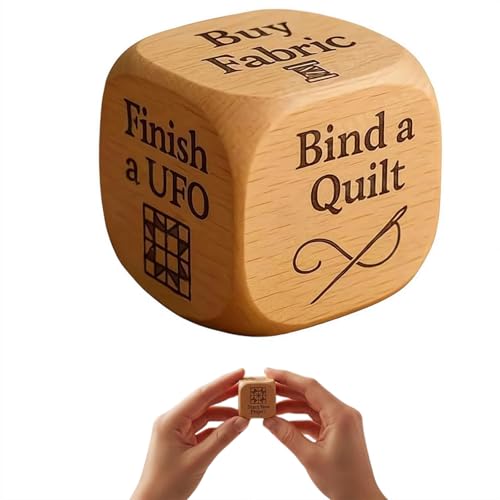 Quilter's Decision Dice, handgefertigte 6-seitige Würfel aus Holz mit 6 gravierten Quiltaufgaben, lustiges 6-seitiges Quilter-Würfel, Werkzeug für Quilter, Nähliebhaber und Bastel-Enthusiasten Quilter's Decision Dice, handgefertigte 6-seitige Würfel aus Holz mit 6 gravierten Quiltaufgaben, lustiges 6-seitiges Quilter-Würfel, Werkzeug für Quilter, Nähliebhaber und Bastel-Enthusiasten von SHUZHENG
