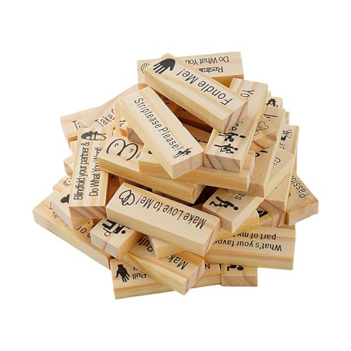 SHUZHENG Lust Tower – Spiel für Erwachsene, super freches Blockturm-Spiel, Paarspiele für Erwachsene, stapelbares Holzblock-Spiel für Erwachsene, Nacht-Party-Spiel, Geschenk, 48 Stück von SHUZHENG