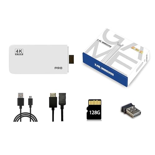 SHUZHENG Retro-Spielekonsole, Gaming-Stick, 4K-HDMI-Ausgang, integrierte 40.000 Spiele, 23 Emulatoren, Gaming-Stick 4K-HDMI-Ausgang, 2,4 GHz kabellose Controller, Plug-and-Play-Videospiele für von SHUZHENG