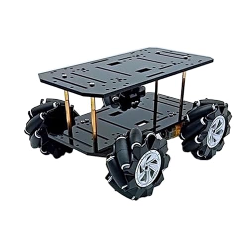 SHYISY mecanum räder 4Wd Intelligentes Roboterauto-Chassis mit TT-Motor 4 Stück 80 mm Mecanum-Räder for omnidirektionales Trolley-Chassis DIY-Robotermodell (Color : Double) von SHYISY