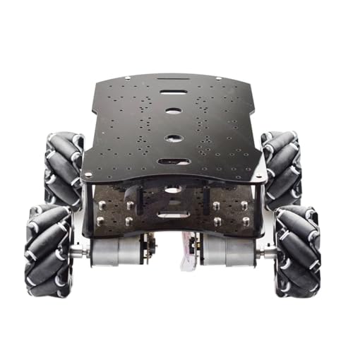 SHYISY mecanum räder Doppelschichtiges 4WD 80-mm-Mecanum-Rad-RC-Roboterauto-Chassis mit DC 12V-Encoder-Motor for AR-duino Ras-pberry Pi DIY-Projekt STEM-Spielzeug von SHYISY