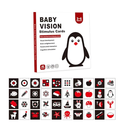 Baby-Lernkarten, visuelle Stimulationskarten, kontrastreiche Baby-Lernkarte, für Babys bis zum Bauch, Monate, Alter 0–3–6–18–36 von SHYKNYU
