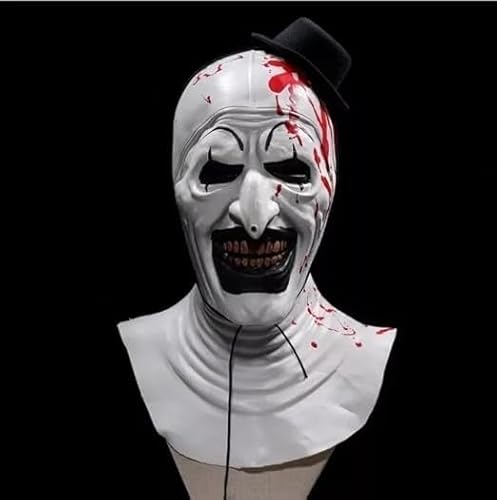 SHYSBV Art The Clown-Maske, Erwachsenen-Terrifier-Kunst der Clown-Maske, gruseliger Clown-Clown-Joker-Maske, Halloween-Cosplay, Vollkopf-Kostüm-Requisiten von SHYSBV