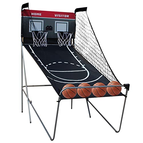 SHZICMY Basketballautomat, Tragbares Arcade-Basketballspiel Basketballkorb inkl. 4 kleine Basketbälle & Pumpe, 8 Spieleinstellungen, Basketball Automat für Indoor/Outdoor von SHZICMY