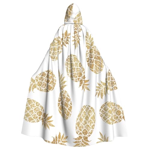 Goldener Ananas-Hintergrund, Kapuzenumhang für Erwachsene, stilvoller Umhang für Karneval, Motto-Partys, Cosplays, Kostüme, Partyzubehör Goldener Ananas-Hintergrund, Kapuzenumhang für Erwachsene, stilvoller Umhang für Karneval, Motto-Partys, Cosplays, Kostüme, Partyzubehör von SHuWeiD