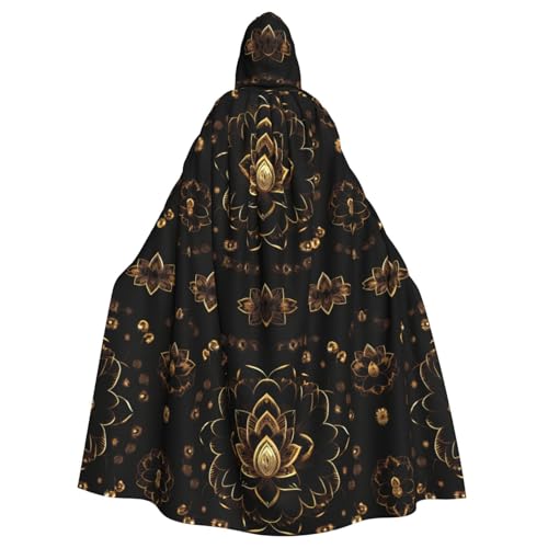 Goldener Lotusblumen-Umhang mit Kapuze, für Erwachsene, stilvoller Umhang für Karneval, Motto-Partys, Cosplays, Kostüm, Partyzubehör von SHuWeiD