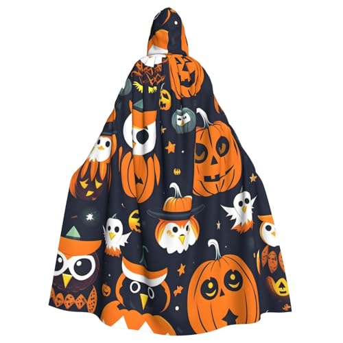 Halloween Eule Geist Kürbis Kapuzenumhang Erwachsene Stilvoller Umhang für Karneval Mottopartys Cosplays Kostüm Partyzubehör von SHuWeiD