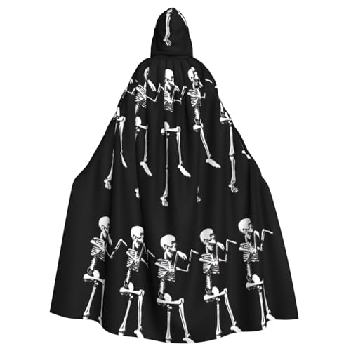 Halloween Posable Skelett Schädel Neutral Erwachsene Kapuzenumhang Übergroßer Kapuzenumhang mit Schleife, kein Reißverschluss, lang und bequem von SHuWeiD