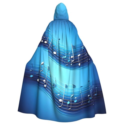 Himmelblauer Umhang mit Musiknoten und Kapuze, für Erwachsene, stilvoller Umhang für Karneval, Motto-Partys, Cosplays, Kostüme, Partyzubehör Himmelblauer Umhang mit Musiknoten und Kapuze, für Erwachsene, stilvoller Umhang für Karneval, Motto-Partys, Cosplays, Kostüme, Partyzubehör von SHuWeiD