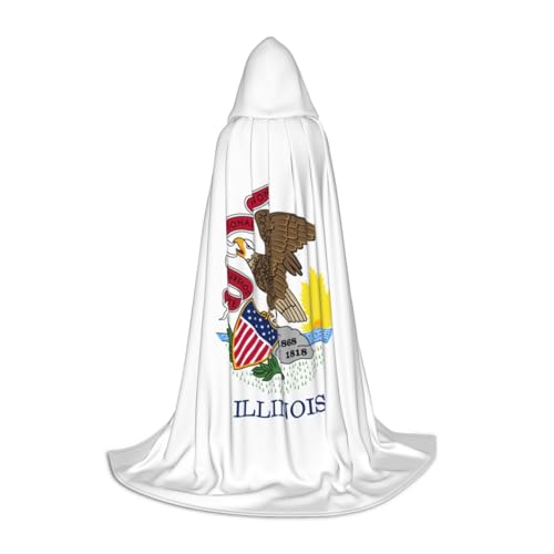 Illinois State Flag Print Eleganter Kapuzenumhang mit bezauberndem Flair für Frauen, Cosplay und Themenpartys von SHuWeiD