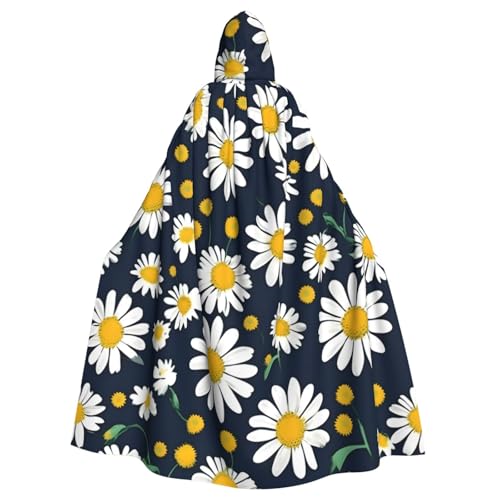 Kapuzenumhang mit Blumenmuster und Gänseblümchen-Motiv, für Erwachsene, stilvoller Umhang für Karneval, Motto-Partys, Cosplays, Kostüme, Partyzubehör Kapuzenumhang mit Blumenmuster und Gänseblümchen-Motiv, für Erwachsene, stilvoller Umhang für Karneval, Motto-Partys, Cosplays, Kostüme, Partyzubehör von SHuWeiD