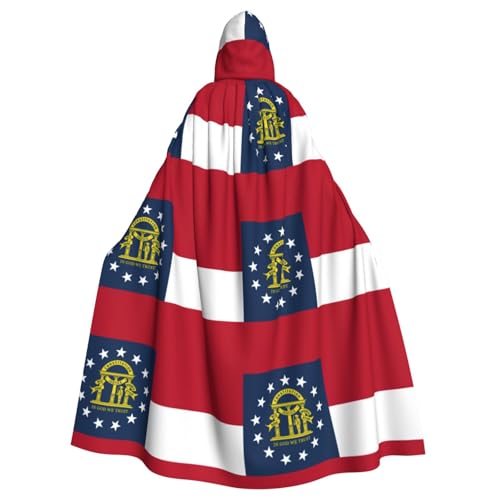 Kapuzenumhang mit Georgia-Flagge, für Erwachsene, stilvoller Umhang für Karneval, Motto-Partys, Cosplays, Kostüme, Partyzubehör von SHuWeiD