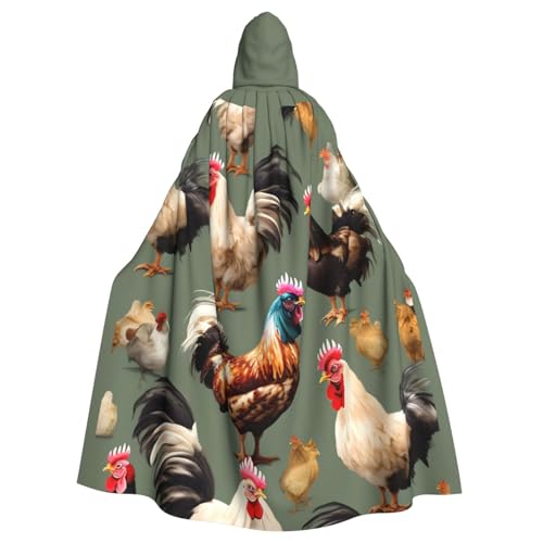 Kapuzenumhang mit Huhn und Hahn-Aufdruck, für Erwachsene, stilvoller Umhang für Karneval, Mottopartys, Cosplays, Kostüme, Partyzubehör Kapuzenumhang mit Huhn und Hahn-Aufdruck, für Erwachsene, stilvoller Umhang für Karneval, Mottopartys, Cosplays, Kostüme, Partyzubehör von SHuWeiD