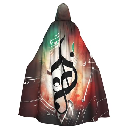 Kapuzenumhang mit Musiknoten für Erwachsene, stilvoller Umhang für Karneval, Motto-Partys, Cosplays, Kostüme, Partyzubehör Kapuzenumhang mit Musiknoten für Erwachsene, stilvoller Umhang für Karneval, Motto-Partys, Cosplays, Kostüme, Partyzubehör von SHuWeiD