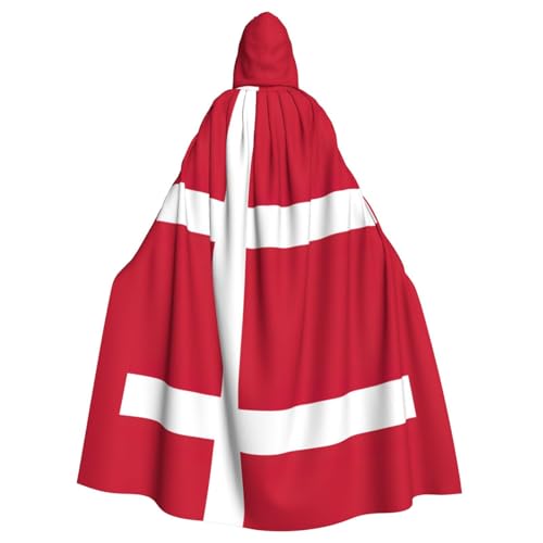 Kapuzenumhang mit dänischer Flagge, für Erwachsene, stilvoller Umhang für Karneval, Motto-Partys, Cosplays, Kostüme, Partyzubehör Kapuzenumhang mit dänischer Flagge, für Erwachsene, stilvoller Umhang für Karneval, Motto-Partys, Cosplays, Kostüme, Partyzubehör von SHuWeiD