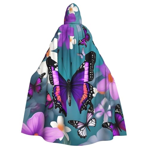 Lila Schmetterling und Blumen Kapuzenumhang Erwachsene Stilvoller Umhang für Karneval Mottopartys Cosplay Kostüm Partyzubehör Lila Schmetterling und Blumen Kapuzenumhang Erwachsene Stilvoller Umhang für Karneval Mottopartys Cosplay Kostüm Partyzubehör von SHuWeiD