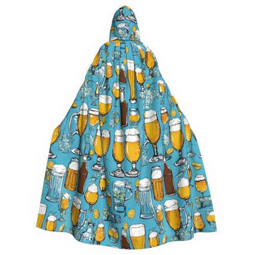 SHuWeiD Beer Bubble Neutral Kapuzenumhang für Erwachsene, übergroßer Kapuzenumhang mit Schleife, kein Reißverschluss, lang und bequem von SHuWeiD