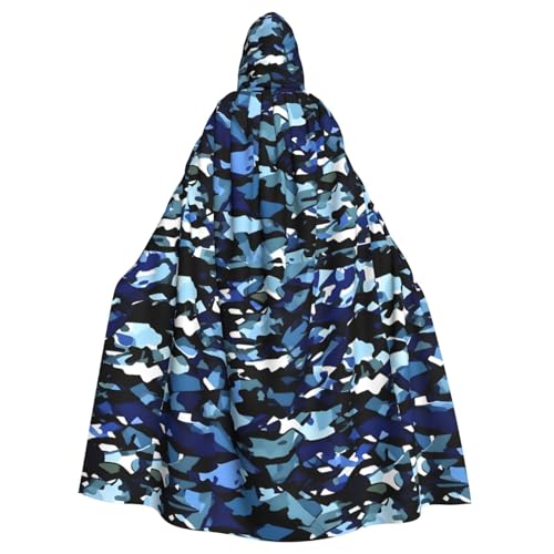 SHuWeiD Blauer Camouflage-Druck, neutraler Kapuzenumhang für Erwachsene, übergroßer Kapuzenumhang mit Schleife, kein Reißverschluss, lang und bequem SHuWeiD Blauer Camouflage-Druck, neutraler Kapuzenumhang für Erwachsene, übergroßer Kapuzenumhang mit Schleife, kein Reißverschluss, lang und bequem von SHuWeiD