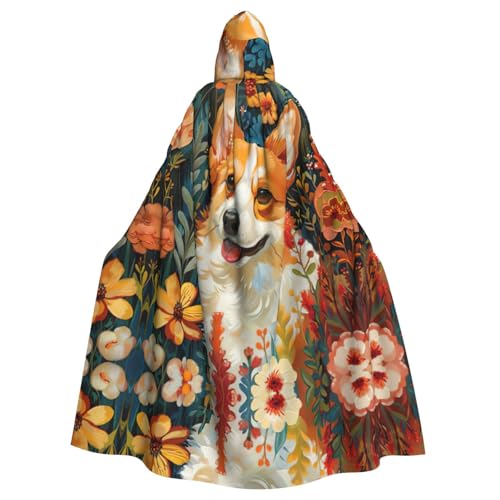 SHuWeiD Corgi Floral Flowers Spring Garden Neutraler Kapuzenumhang für Erwachsene, übergroßer Kapuzenumhang mit Schleife, ohne Reißverschluss, lang und bequem SHuWeiD Corgi Floral Flowers Spring Garden Neutraler Kapuzenumhang für Erwachsene, übergroßer Kapuzenumhang mit Schleife, ohne Reißverschluss, lang und bequem von SHuWeiD