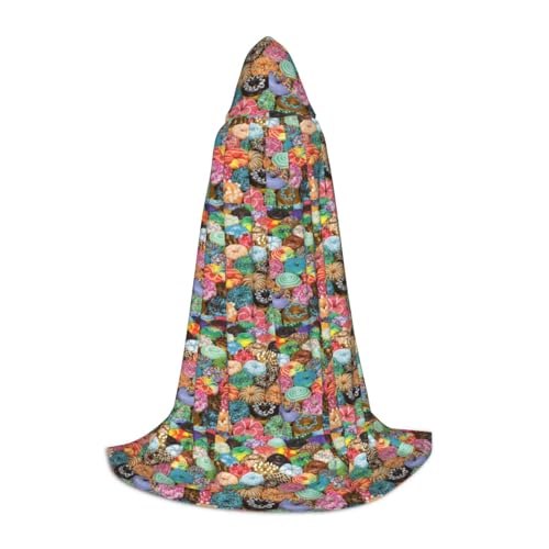 SHuWeiD Eleganter Kapuzenumhang mit Donut-Aufdruck mit bezauberndem Flair für Frauen, Cosplay und Themenpartys SHuWeiD Eleganter Kapuzenumhang mit Donut-Aufdruck mit bezauberndem Flair für Frauen, Cosplay und Themenpartys von SHuWeiD