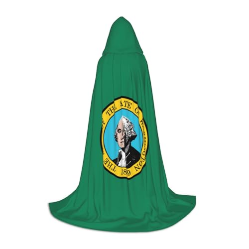 SHuWeiD Eleganter Kapuzenumhang mit Washington-Flagge mit bezauberndem Flair für Frauen, Cosplay und Mottopartys von SHuWeiD