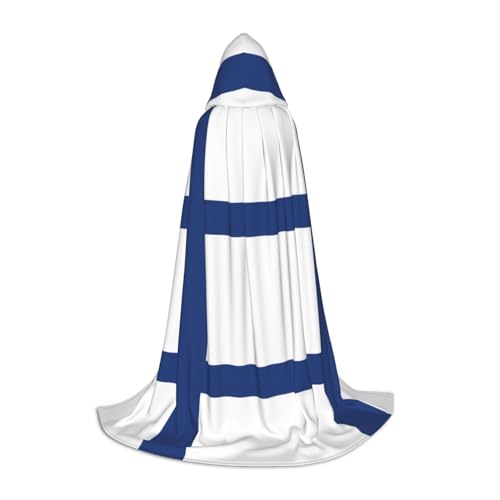 SHuWeiD Eleganter Kapuzenumhang mit finnischer Flagge mit bezauberndem Flair für Frauen, Cosplay und Mottopartys von SHuWeiD