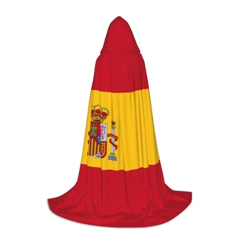 SHuWeiD Eleganter Kapuzenumhang mit spanischer Flagge mit bezauberndem Flair für Frauen, Cosplay und Themenpartys von SHuWeiD