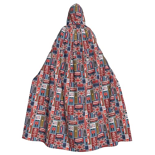 SHuWeiD England Symbols Neutraler Kapuzenumhang für Erwachsene, übergroßer Kapuzenumhang mit Schleife, kein Reißverschluss, lang und bequem von SHuWeiD