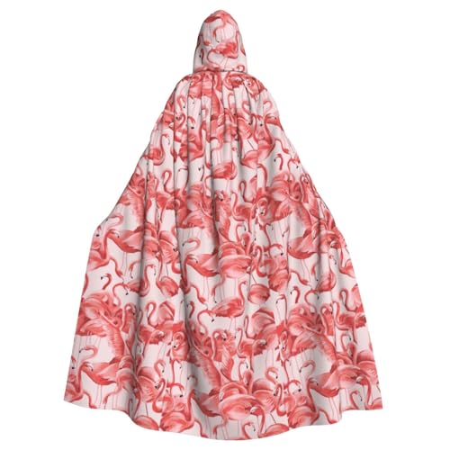 SHuWeiD Flamingo Neutraler Kapuzenumhang für Erwachsene, übergroßer Kapuzenumhang mit Schleife, kein Reißverschluss, lang und bequem von SHuWeiD