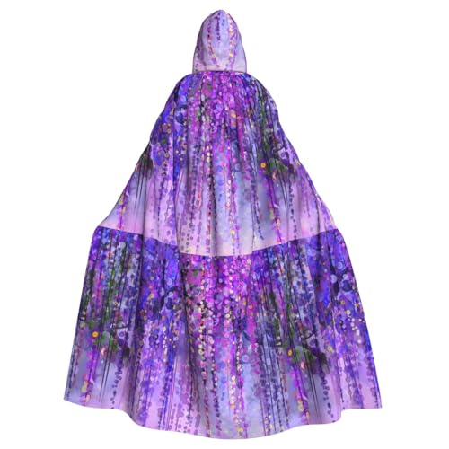 SHuWeiD Floral Tree Neutral Kapuzenumhang für Erwachsene, übergroßer Kapuzenumhang mit Schleife, kein Reißverschluss, lang und bequem von SHuWeiD