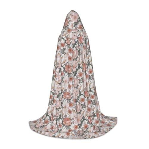SHuWeiD Flower Paris Eiffelturm Print Eleganter Kapuzenumhang mit bezauberndem Flair für Frauen, Cosplay und Mottopartys von SHuWeiD