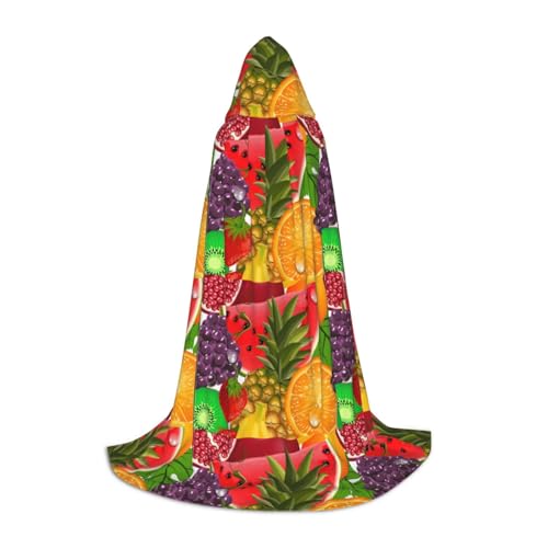 SHuWeiD Fresh Fruits Ananas-Druck, eleganter Kapuzenumhang mit bezauberndem Flair für Frauen, Cosplay und Themenpartys von SHuWeiD