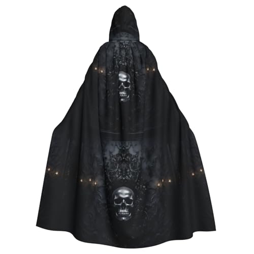 SHuWeiD Gothic-Tapete Totenkopf-neutraler Kapuzenumhang für Erwachsene, übergroßer Kapuzenumhang mit Schleife, kein Reißverschluss, lang und bequem SHuWeiD Gothic-Tapete Totenkopf-neutraler Kapuzenumhang für Erwachsene, übergroßer Kapuzenumhang mit Schleife, kein Reißverschluss, lang und bequem von SHuWeiD