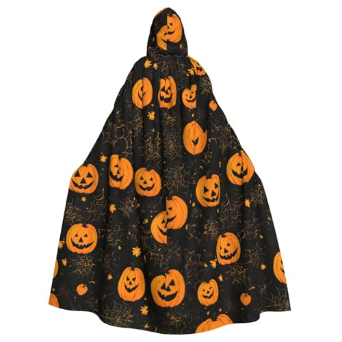 SHuWeiD Halloween Pumpkin Neutral Adult Hooded Cape, Oversized Hooded Cape with Bow, No Zipper, Long and Comfortable von SHuWeiD