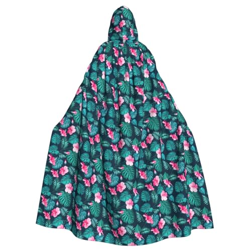 SHuWeiD Hawaii Red Flower Neutral Adult Hooded Cape Oversized Hooded Cape with Bow No Zipper, Long and Comfortable von SHuWeiD
