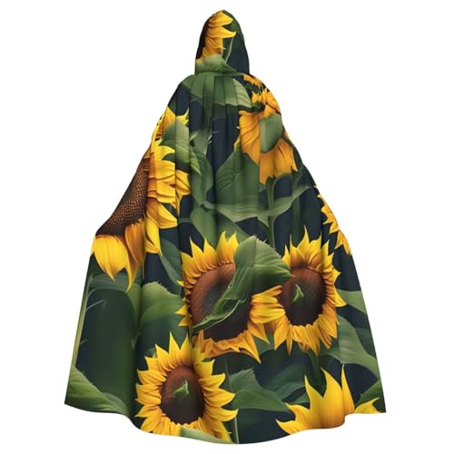 SHuWeiD Sonnenblumen-Umhang mit Pflanzenmotiv, neutraler Kapuzenumhang für Erwachsene, übergroßer Kapuzenumhang mit Schleife, kein Reißverschluss, lang und bequem SHuWeiD Sonnenblumen-Umhang mit Pflanzenmotiv, neutraler Kapuzenumhang für Erwachsene, übergroßer Kapuzenumhang mit Schleife, kein Reißverschluss, lang und bequem von SHuWeiD
