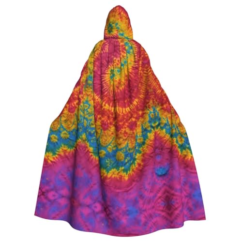 SHuWeiD Tie Dye Hippies Neutraler Kapuzenumhang für Erwachsene, übergroßer Kapuzenumhang mit Schleife, kein Reißverschluss, lang und bequem SHuWeiD Tie Dye Hippies Neutraler Kapuzenumhang für Erwachsene, übergroßer Kapuzenumhang mit Schleife, kein Reißverschluss, lang und bequem von SHuWeiD