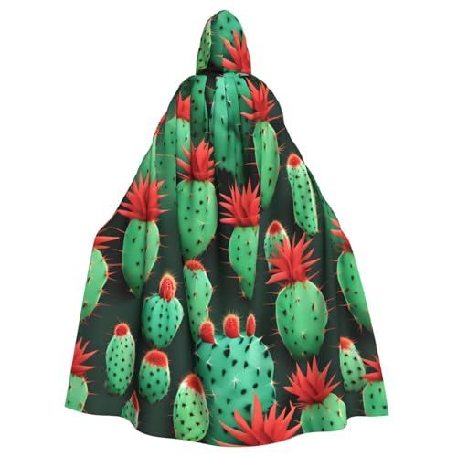 SHuWeiD Viele kleine Cactus Art Neutral Erwachsene Kapuzenumhang, übergroßer Kapuzenumhang mit Schleife, kein Reißverschluss, lang und bequem von SHuWeiD