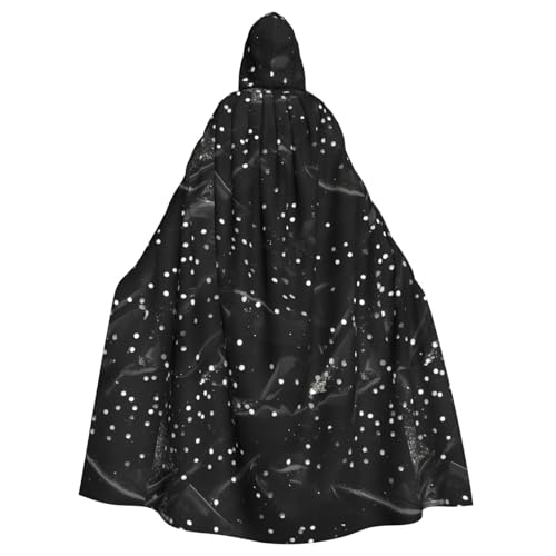 Schwarz-weißer Kapuzenumhang für Erwachsene, stilvoller Umhang für Karneval, Motto-Partys, Cosplays, Kostüme, Partyzubehör Schwarz-weißer Kapuzenumhang für Erwachsene, stilvoller Umhang für Karneval, Motto-Partys, Cosplays, Kostüme, Partyzubehör von SHuWeiD