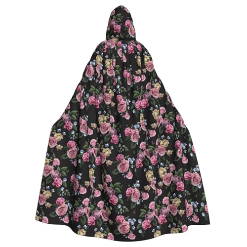 Schwarzer Blackgound Rose Kapuzenumhang für Erwachsene, stilvoller Umhang für Karneval, Motto-Partys, Cosplays, Kostüme, Partyzubehör Schwarzer Blackgound Rose Kapuzenumhang für Erwachsene, stilvoller Umhang für Karneval, Motto-Partys, Cosplays, Kostüme, Partyzubehör von SHuWeiD