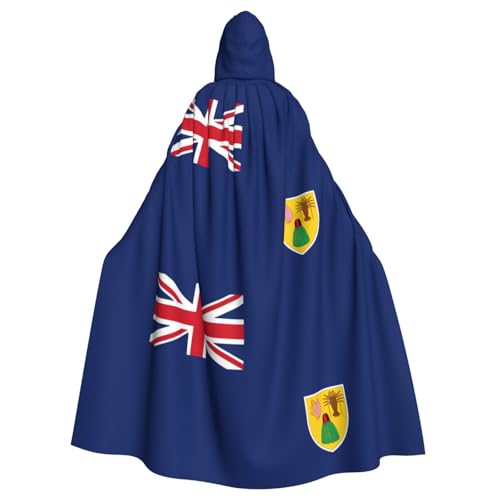 Umhang mit Kapuze für Erwachsene, Motiv: Flagge der Türken- und Caicosinseln, stilvoller Umhang für Karneval, Mottopartys, Cosplay, Kostüm, Partyzubehör Umhang mit Kapuze für Erwachsene, Motiv: Flagge der Türken- und Caicosinseln, stilvoller Umhang für Karneval, Mottopartys, Cosplay, Kostüm, Partyzubehör von SHuWeiD