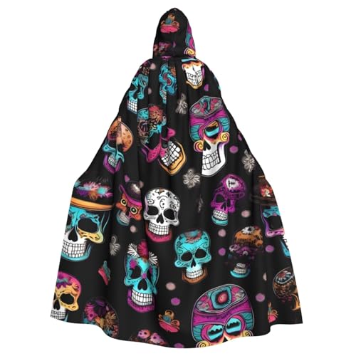 Umhang mit Kapuze im Zucker- und Totenkopf-Stil für Erwachsene, stilvoller Umhang für Karneval, Motto-Partys, Cosplays, Kostüme, Partyzubehör Umhang mit Kapuze im Zucker- und Totenkopf-Stil für Erwachsene, stilvoller Umhang für Karneval, Motto-Partys, Cosplays, Kostüme, Partyzubehör von SHuWeiD