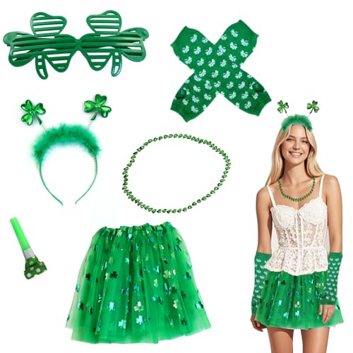 SI SEN 7 Stück St. Patrick's Day Parade Kostümzubehör-Set, Kobold Kostüme zum St. Patricks Day, kleeblatt Kostüm, st patricks day accessoires, Patrick Kostüm, für Girl Dame Mottoparty Dekoration SI SEN 7 Stück St. Patrick's Day Parade Kostümzubehör-Set, Kobold Kostüme zum St. Patricks Day, kleeblatt Kostüm, st patricks day accessoires, Patrick Kostüm, für Girl Dame Mottoparty Dekoration von SI SEN