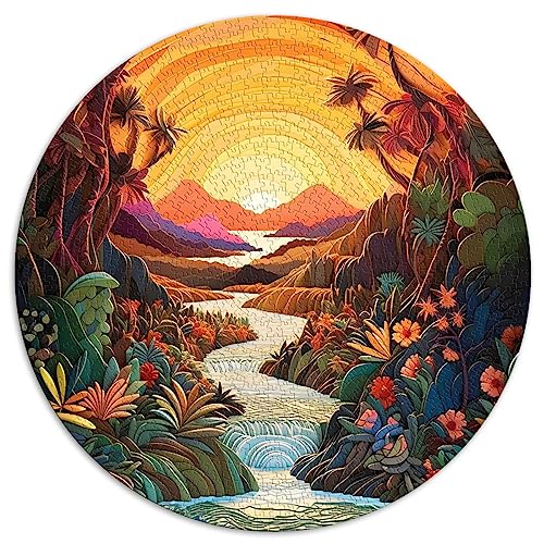 1000 Puzzleteile für Erwachsene und Kinder.Sonnenaufgang über dem Fluss. Kreative runde Puzzles für Erwachsene und Kinder. Papppuzzles. Spaß für Aktivitäten zu Hause, Geburtstagsgeschenk, von SIBREA