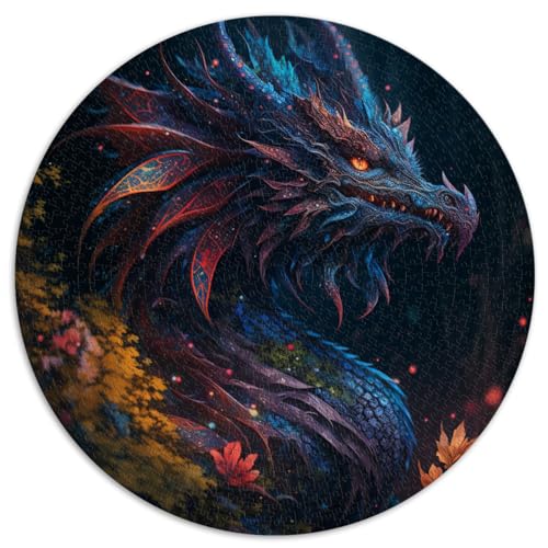 1000-teiliges Puzzle, Dämon-Drachen-Puzzle, rundes Kinderpuzzle für Kinder für Erwachsene und Kinder ab 12 Jahren, Puzzle aus Pappe, Familienspaß-Puzzles, Größe: 67,5 x 67,5 cm von SIBREA