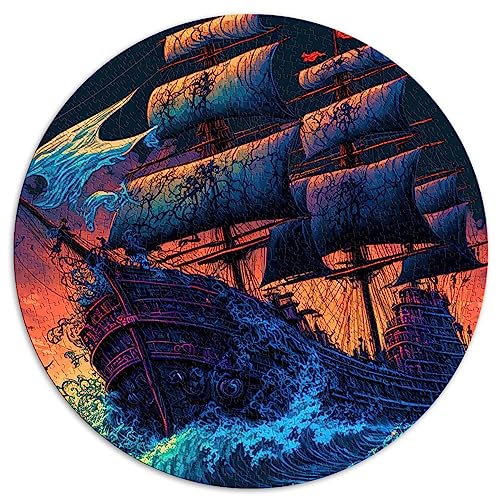 1000-teiliges Puzzle Gamepirate-Boot, runde Puzzles für Erwachsene und Kinder ab 12 Jahren. Papppuzzles. Tolles Geschenk für Erwachsene. Größe: 67,5 x 67,5 von SIBREA