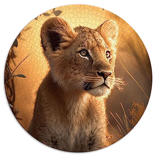 1000-teiliges Puzzle für Erwachsene, Baby-Löwe, runde Puzzles, Teenager und Kinder, Papppuzzles, Heimdekoration, Größe: 67,5 x 67,5 1000-teiliges Puzzle für Erwachsene, Baby-Löwe, runde Puzzles, Teenager und Kinder, Papppuzzles, Heimdekoration, Größe: 67,5 x 67,5 von SIBREA