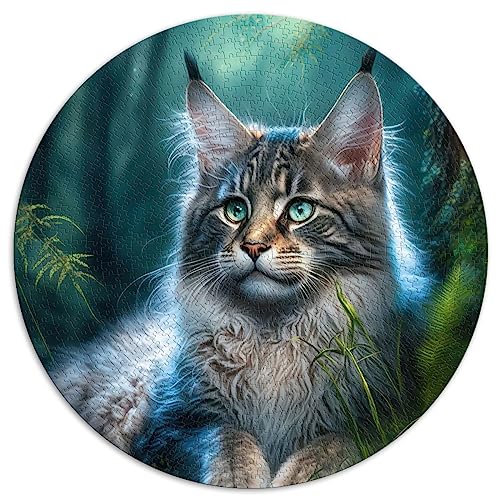 1000-teiliges Puzzle für Erwachsene, Bezauberndes rundes Maine-Coon-Katze-Puzzle, geeignet für Erwachsene und Kinder über 12 Jahre, Papppuzzle, Lernspiel, Herausforderungsspielzeug, 1000-teiliges Puzzle für Erwachsene, Bezauberndes rundes Maine-Coon-Katze-Puzzle, geeignet für Erwachsene und Kinder über 12 Jahre, Papppuzzle, Lernspiel, Herausforderungsspielzeug, von SIBREA