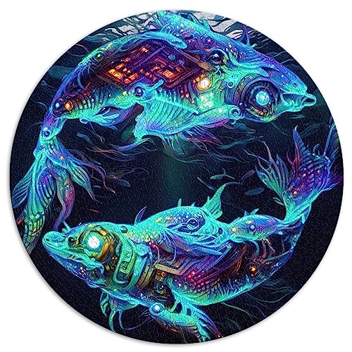 1000-teiliges Puzzle für Erwachsene, Fische, kreative runde Puzzles, geeignet für Erwachsene und Kinder über 12 Jahre, Papppuzzles, Lernspiel, Größe: 67,5 x 67,5 1000-teiliges Puzzle für Erwachsene, Fische, kreative runde Puzzles, geeignet für Erwachsene und Kinder über 12 Jahre, Papppuzzles, Lernspiel, Größe: 67,5 x 67,5 von SIBREA